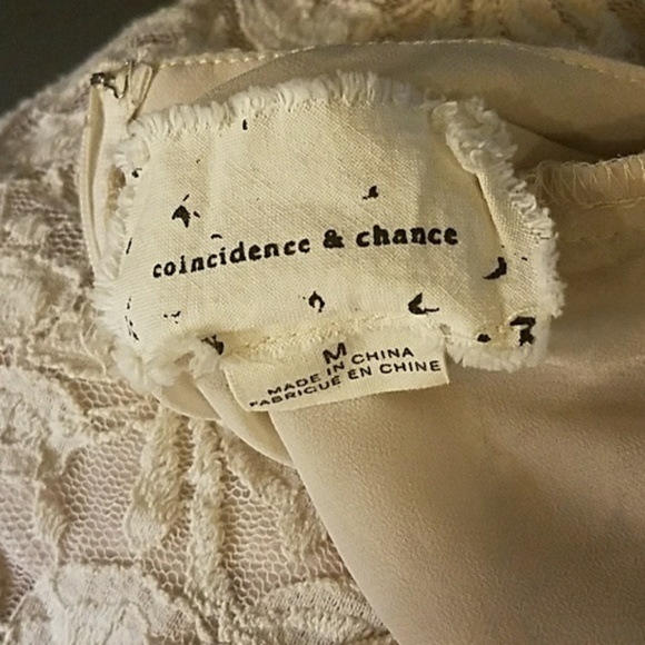 UO Coincidence & Chance Ivory Lace Mini Dress Med - Picture 4 of 6
